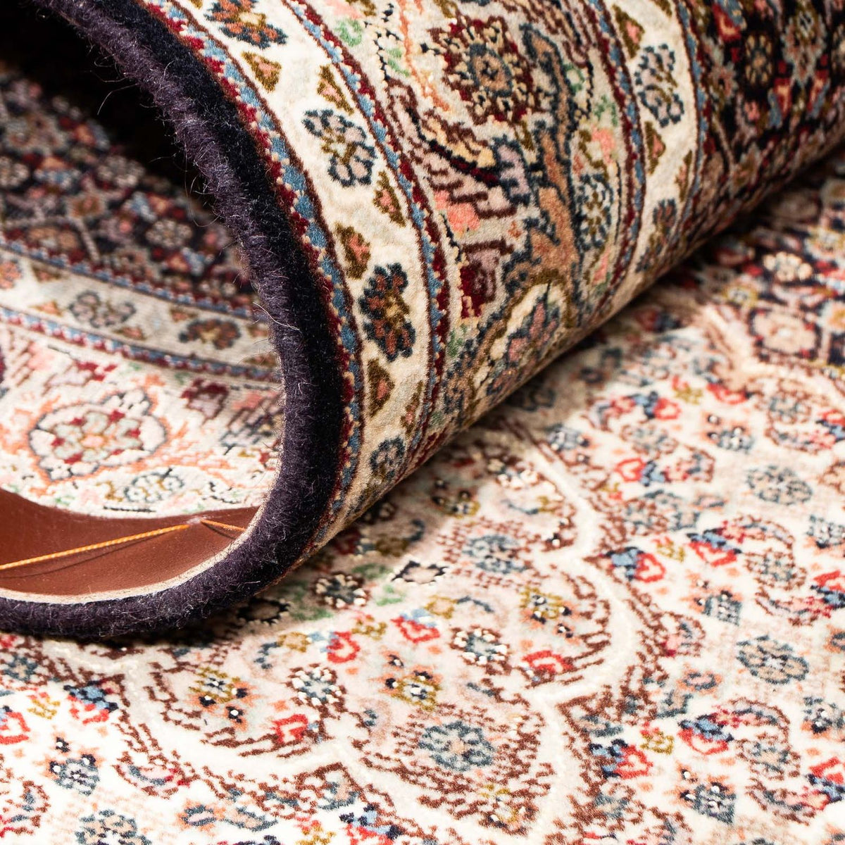 Tapis de couloir Tapis persan - Tabriz - 302 x 82 cm - bleu foncé