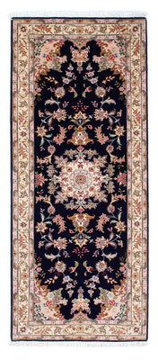Tapis de couloir Tapis persan - Tabriz - Royal - 200 x 83 cm - bleu foncé
