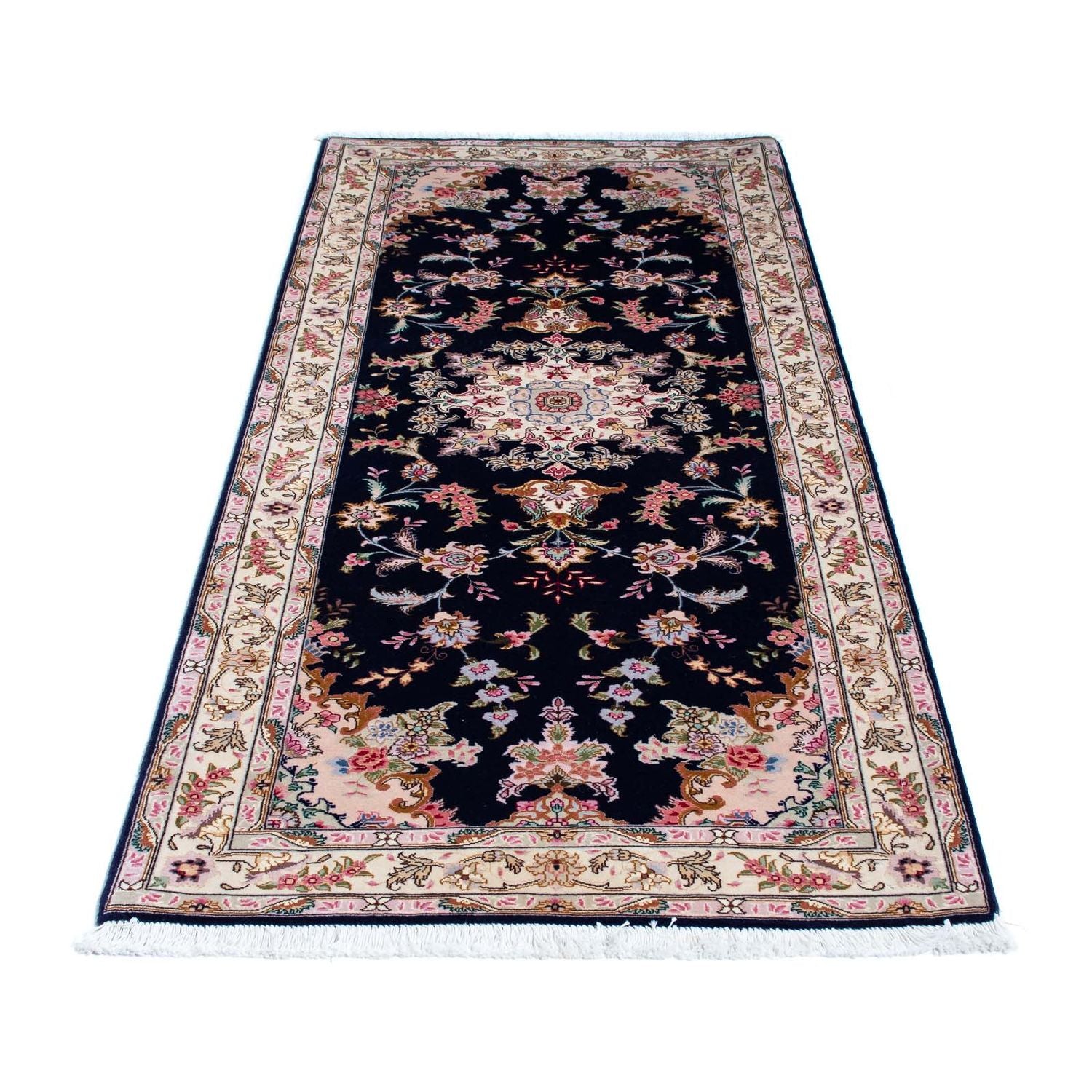 Tapis de couloir Tapis persan - Tabriz - Royal - 200 x 83 cm - bleu foncé