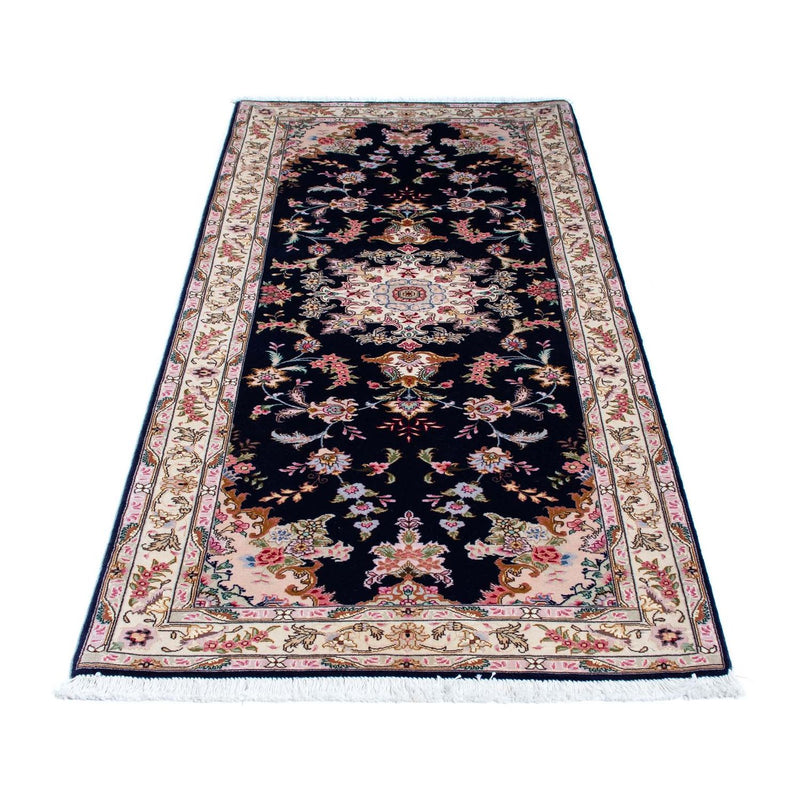 Tapis de couloir Tapis persan - Tabriz - Royal - 200 x 83 cm - bleu foncé