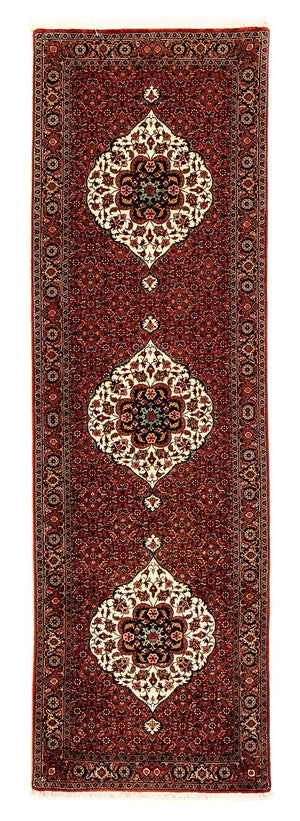 Tapis de couloir Tapis persan - Bidjar - 290 x 82 cm - rouge foncé