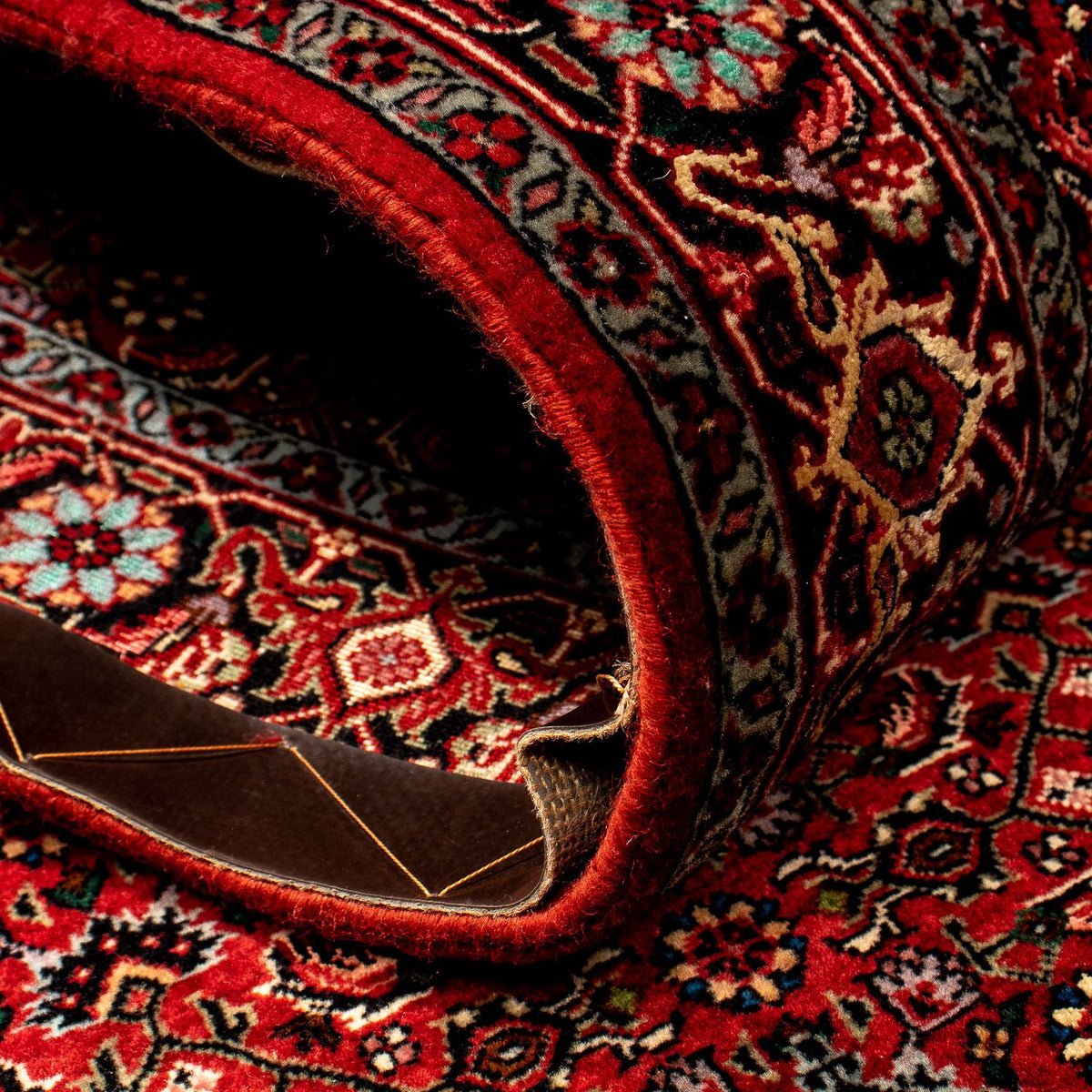 Tapis de couloir Tapis persan - Bidjar - 290 x 82 cm - rouge foncé