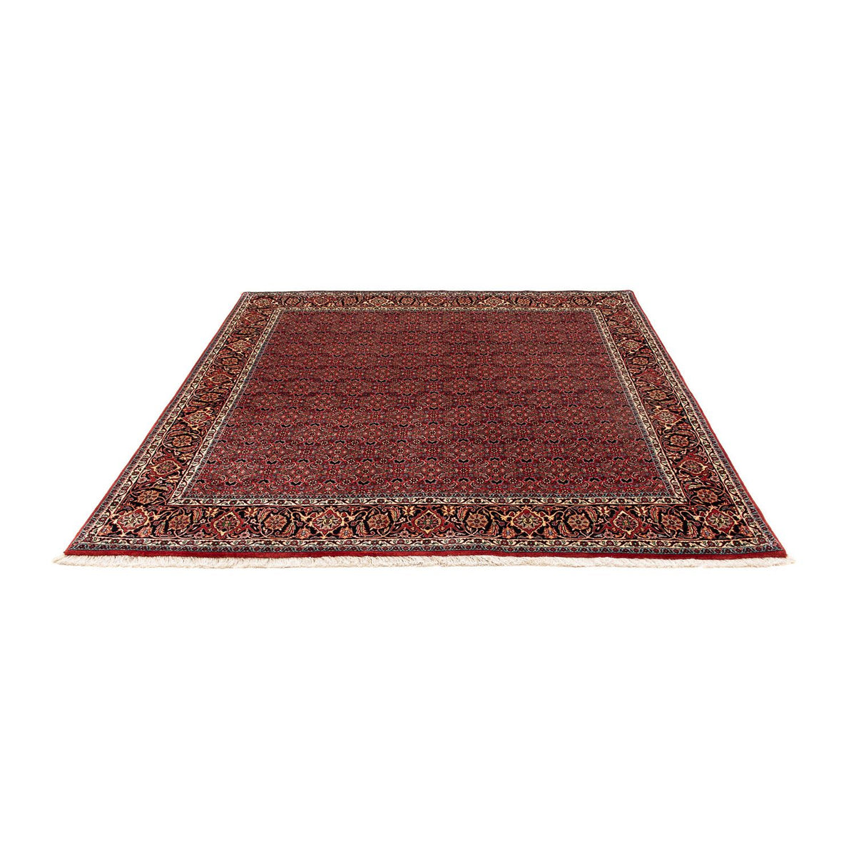 Tapis persan - Bidjar carré  - 200 x 197 cm - rouge foncé