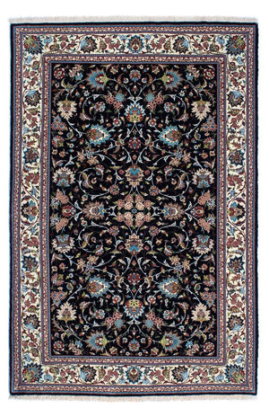 Tapis persan - Ghom - 210 x 140 cm - bleu foncé
