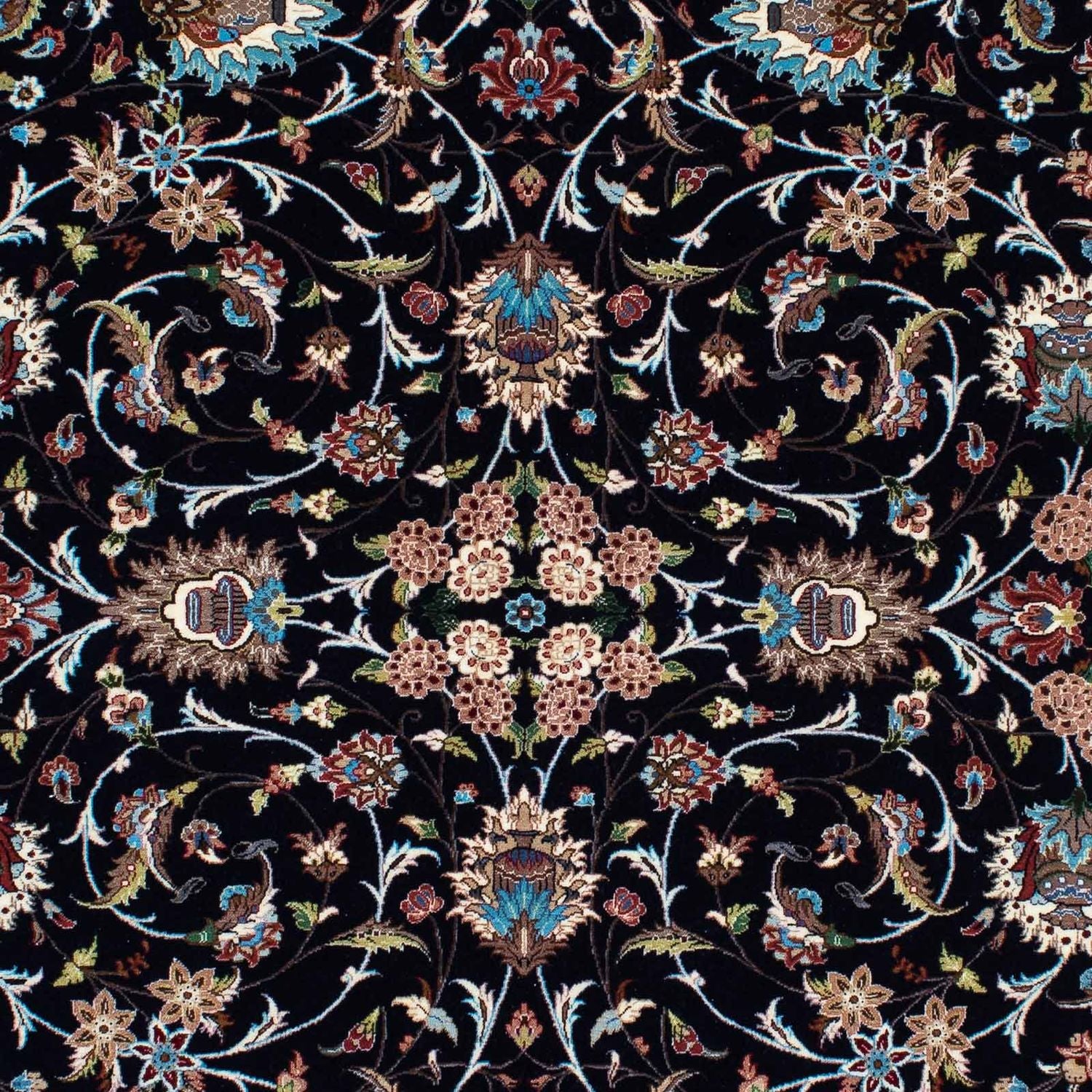 Tapis persan - Ghom - 210 x 140 cm - bleu foncé