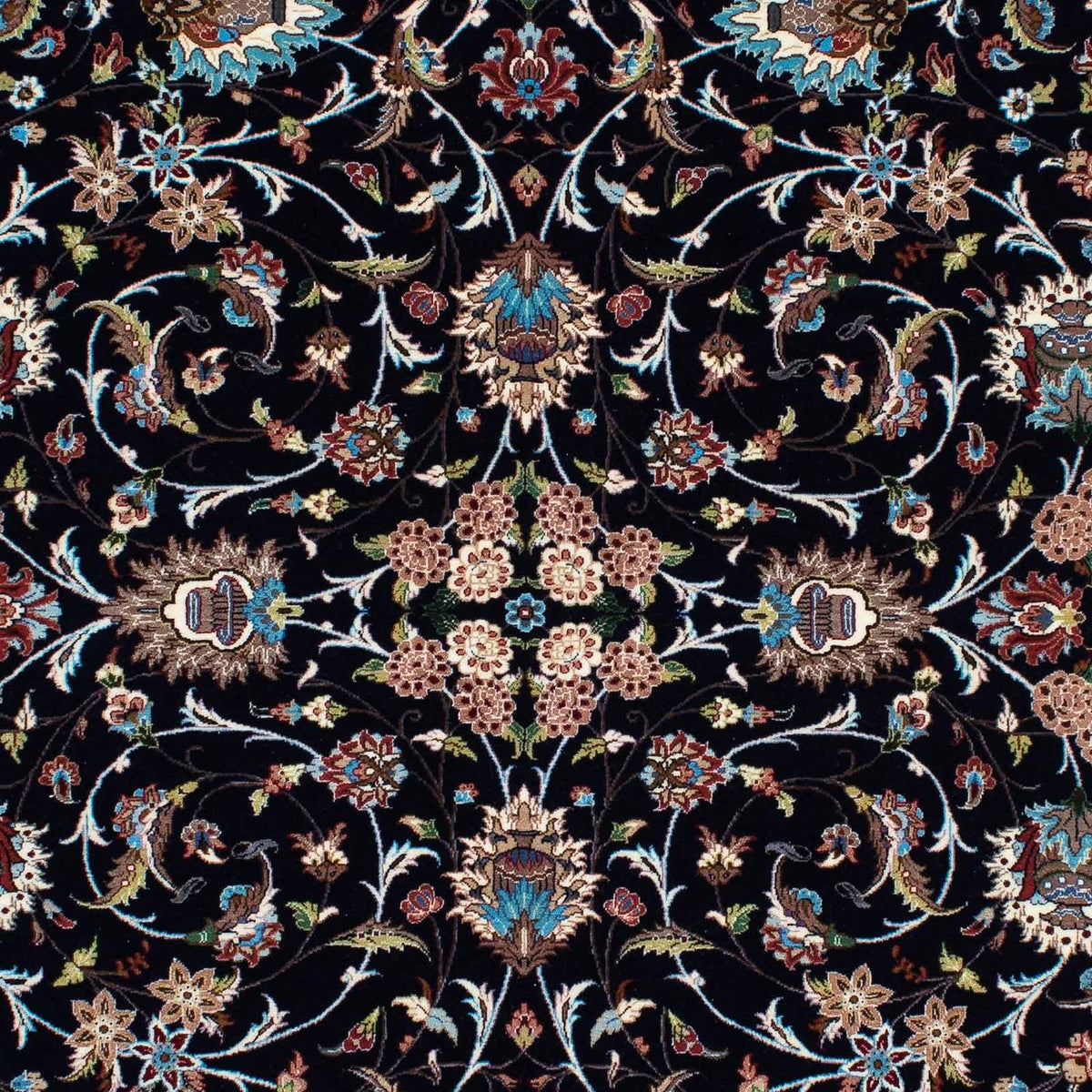 Tapis persan - Ghom - 210 x 140 cm - bleu foncé