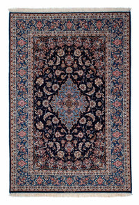 Tapis persan - Isfahan - Premium - 218 x 145 cm - bleu foncé
