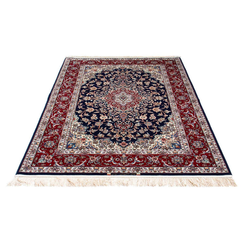 Tapis persan - Isfahan - Premium - 200 x 130 cm - bleu foncé