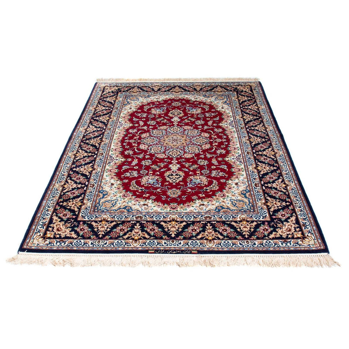 Tapis persan - Isfahan - Premium - 194 x 131 cm - rouge foncé
