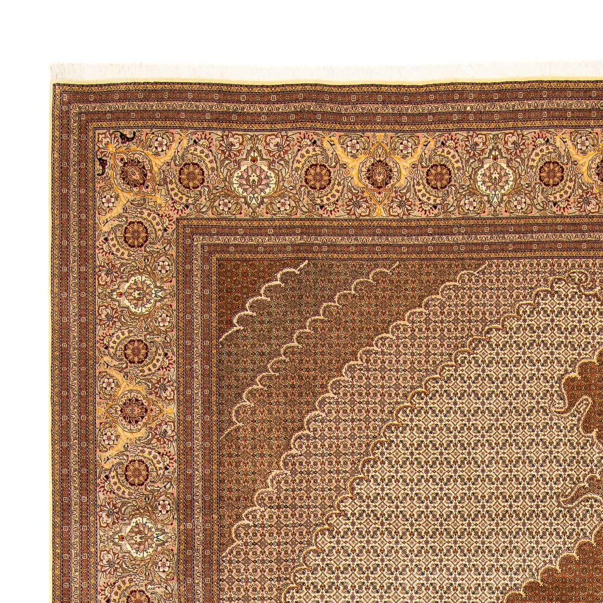 Tapis persan - Tabriz - 392 x 302 cm - marron clair