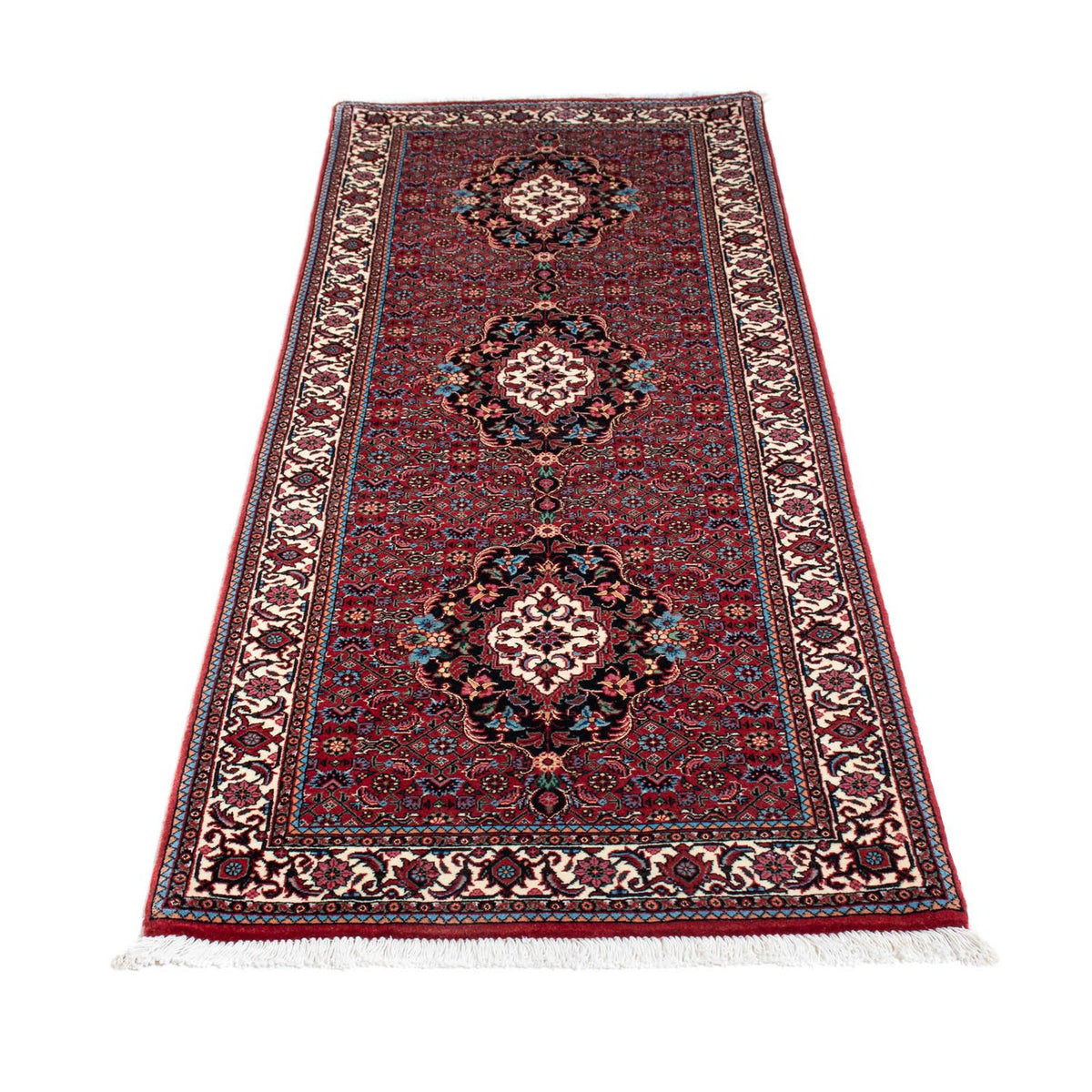 Tapis de couloir Tapis persan - Bidjar - 205 x 74 cm - rouge foncé
