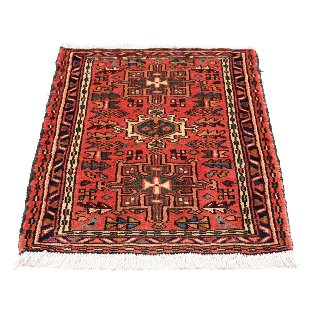 Tapis persan - Nomadic - 100 x 67 cm - rouge foncé