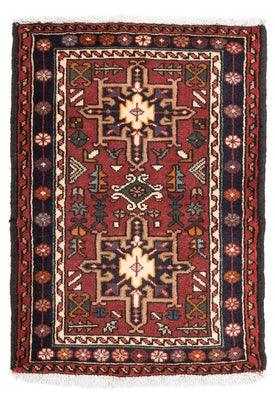 Tapis persan - Nomadic - 105 x 75 cm - rouge foncé