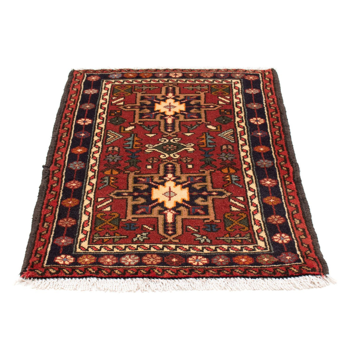 Tapis persan - Nomadic - 105 x 75 cm - rouge foncé
