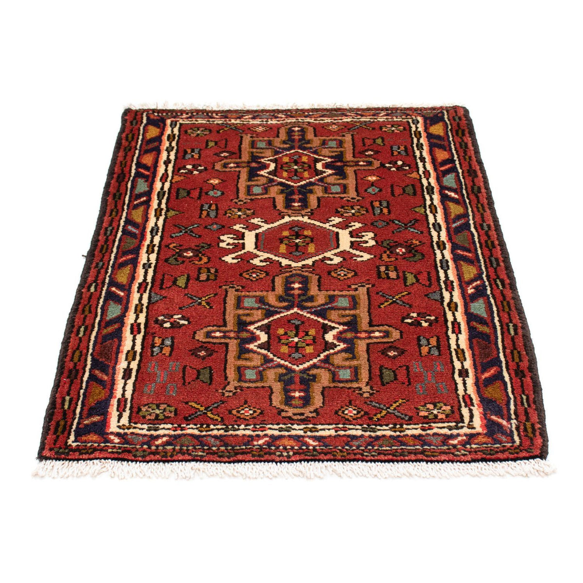 Tapis persan - Nomadic - 100 x 73 cm - rouge foncé