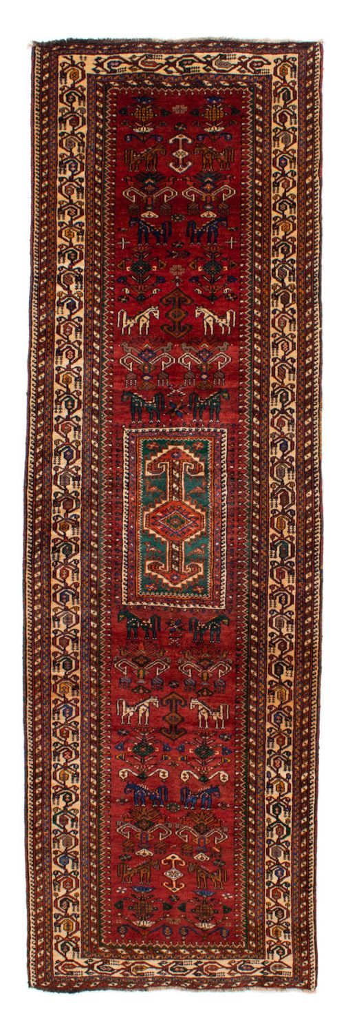 Tapis de couloir Tapis persan - Nomadic - 337 x 103 cm - rouge foncé