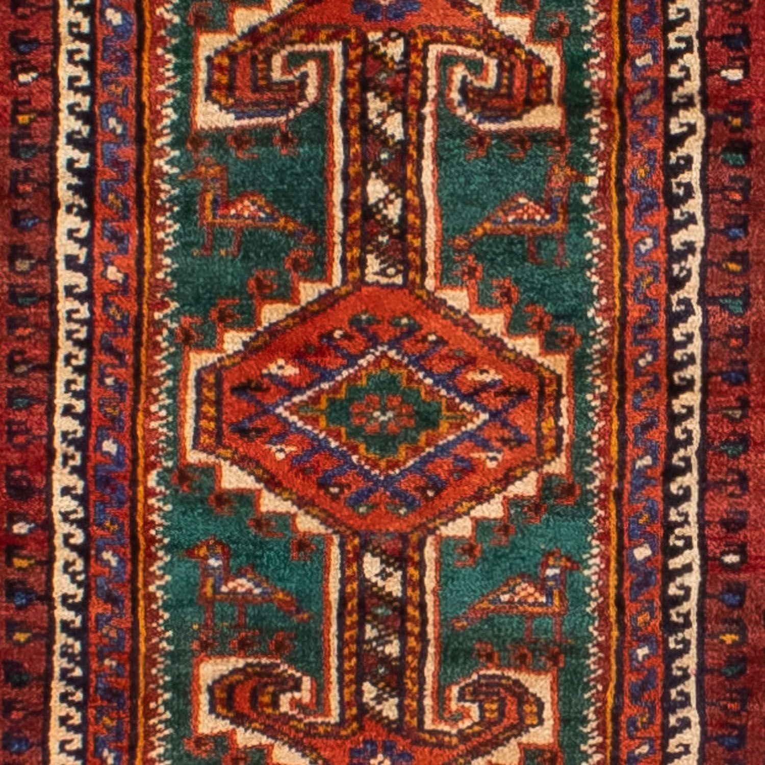 Tapis de couloir Tapis persan - Nomadic - 337 x 103 cm - rouge foncé