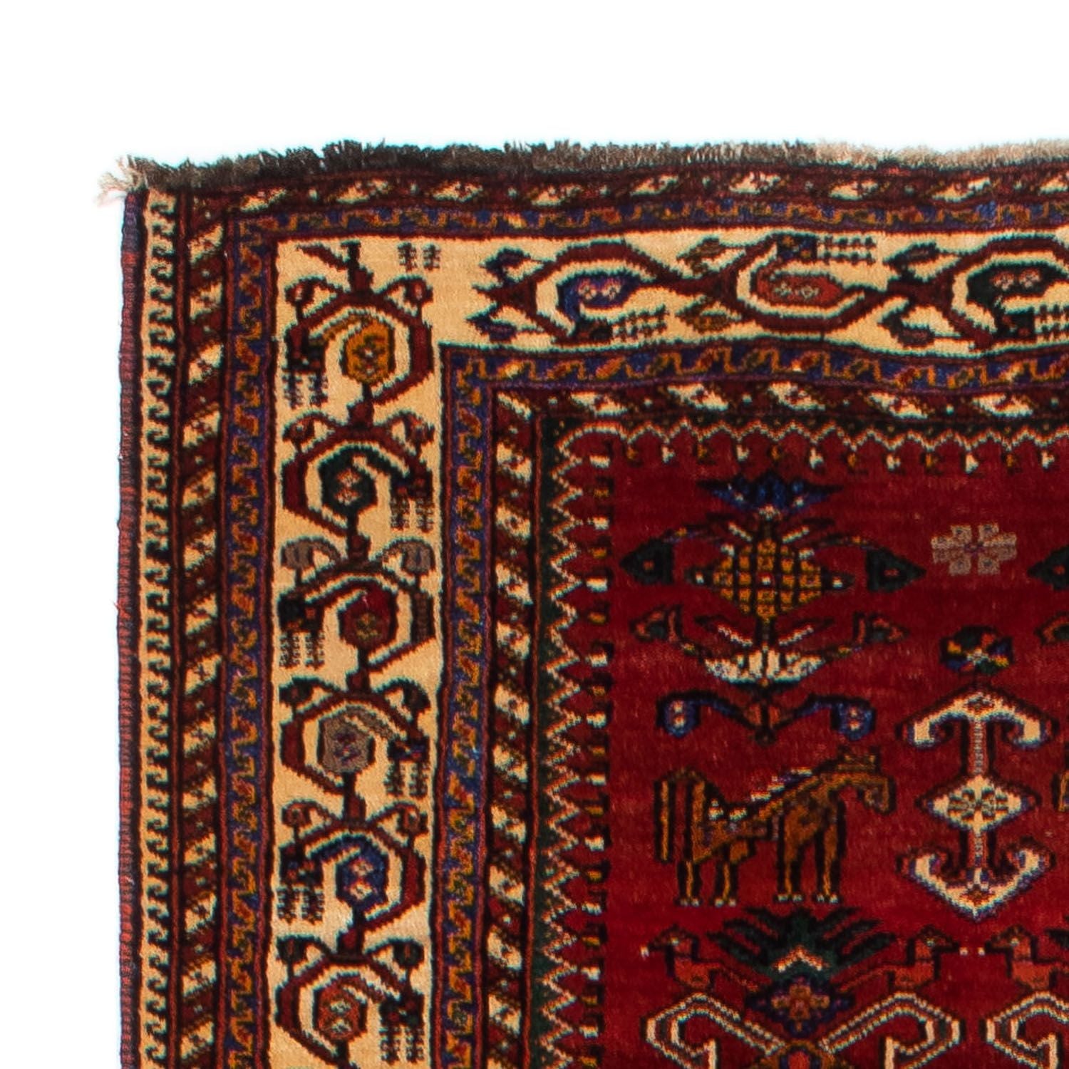 Tapis de couloir Tapis persan - Nomadic - 337 x 103 cm - rouge foncé