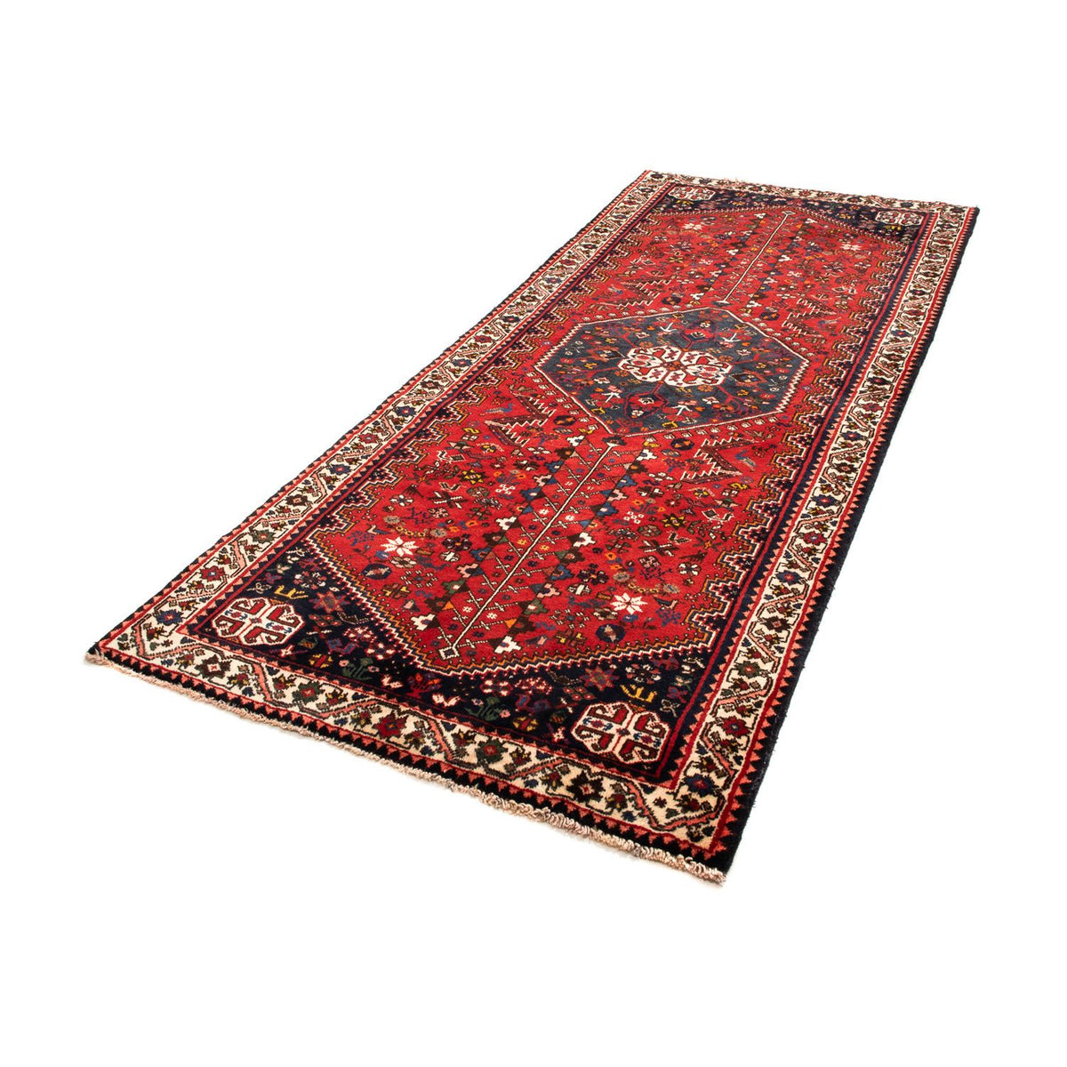 Tapis de couloir Tapis persan - Nomadic - 276 x 111 cm - rouge foncé