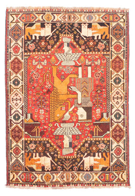 Tapis persan - Nomadic - 155 x 108 cm - rouge foncé
