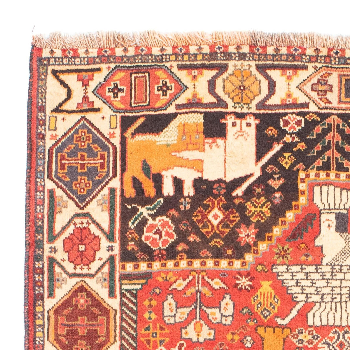 Tapis persan - Nomadic - 155 x 108 cm - rouge foncé