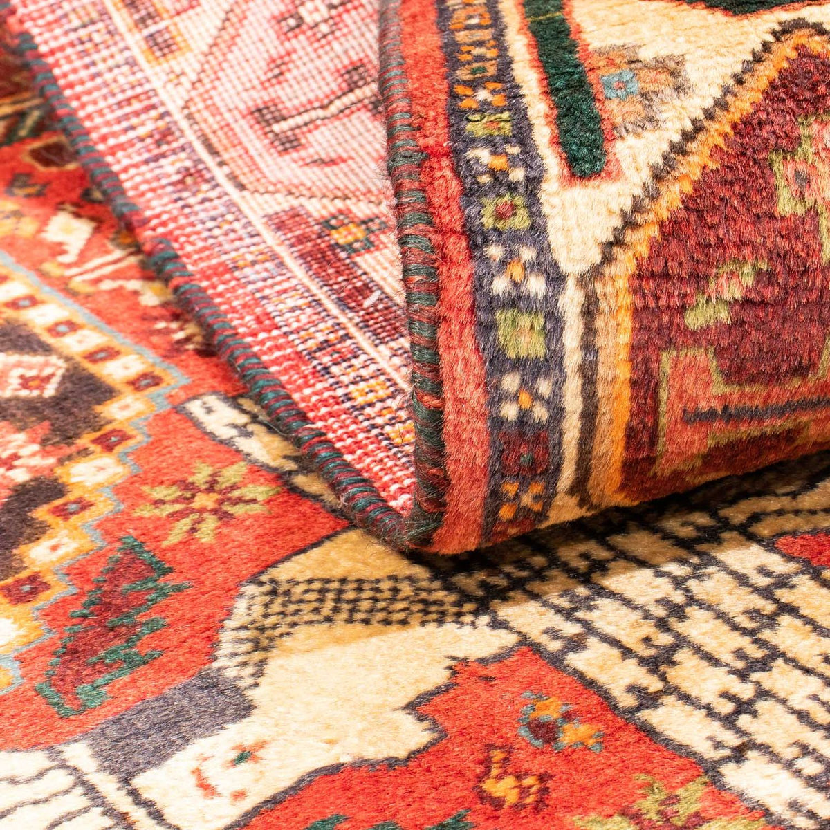 Tapis persan - Nomadic - 155 x 108 cm - rouge foncé