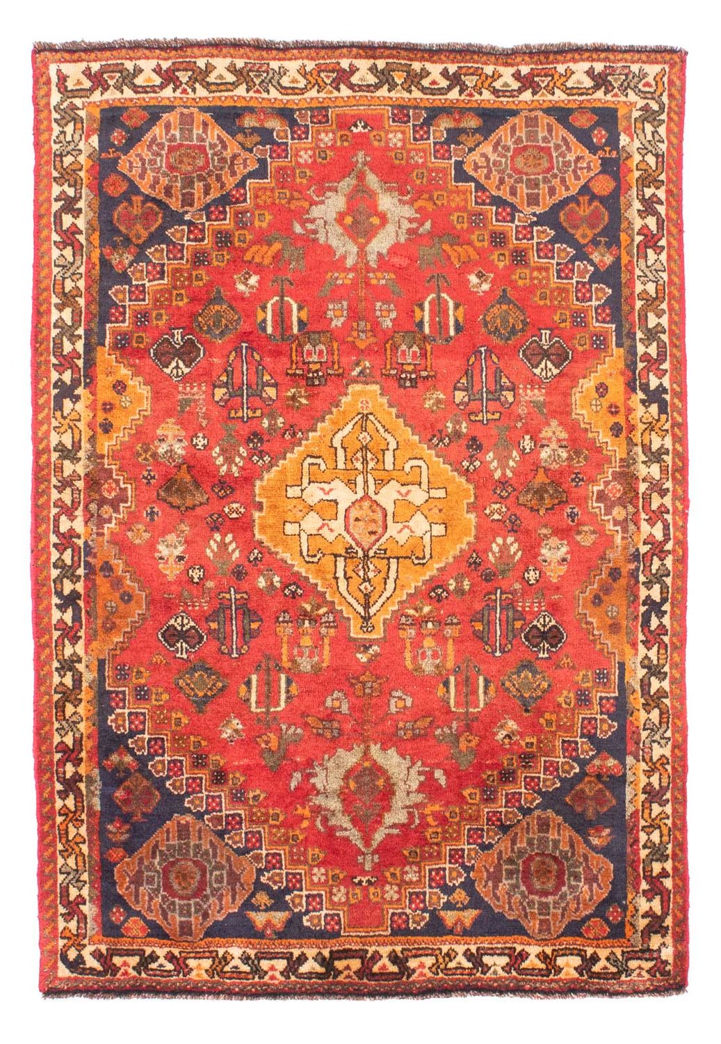 Tapis persan - Nomadic - 159 x 106 cm - rouge foncé