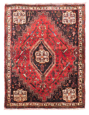 Tapis persan - Nomadic - 162 x 117 cm - rouge foncé