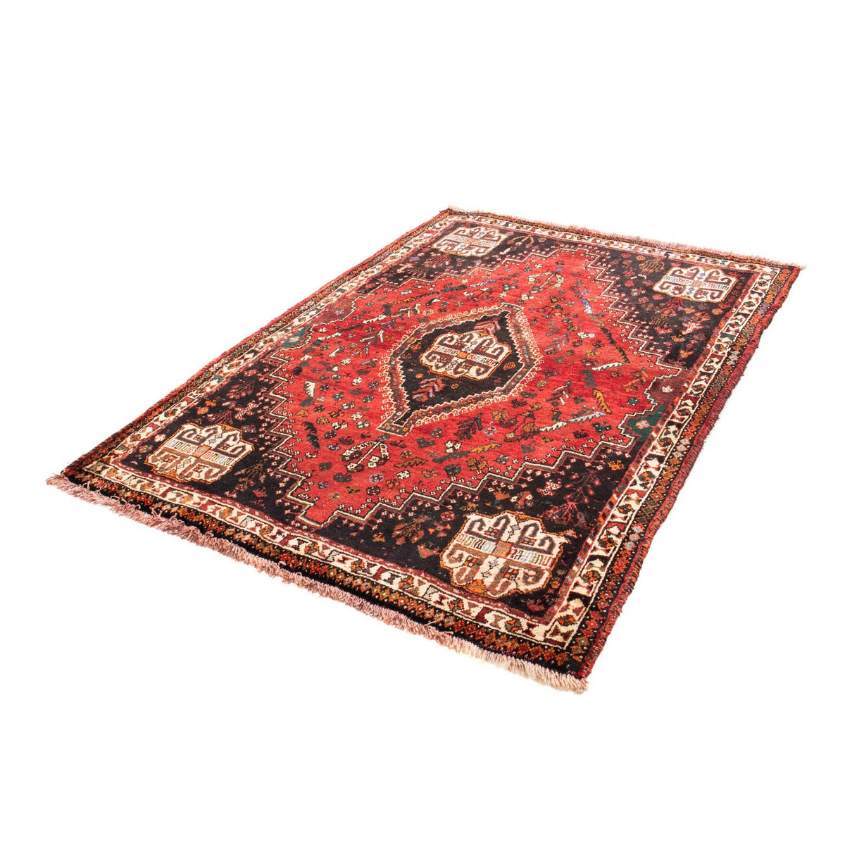 Tapis persan - Nomadic - 162 x 117 cm - rouge foncé