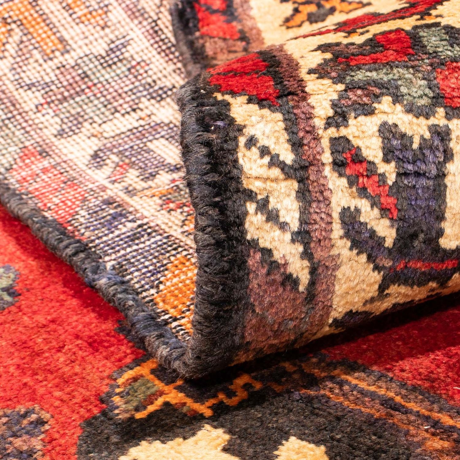 Tapis persan - Nomadic - 155 x 110 cm - rouge foncé