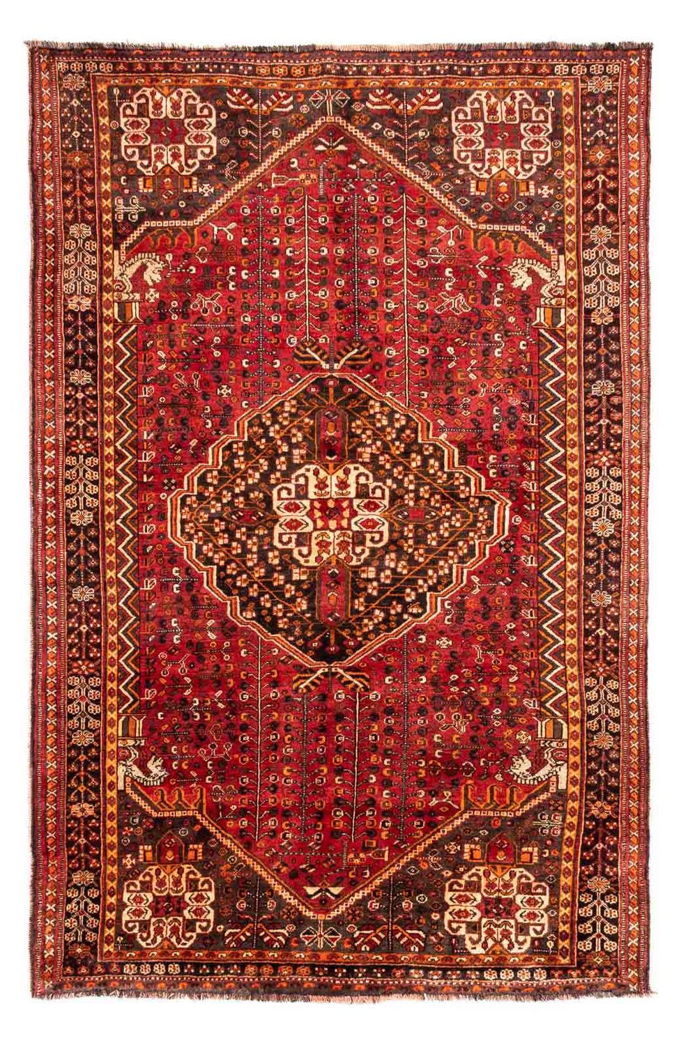 Tapis persan - Nomadic - 250 x 160 cm - rouge foncé