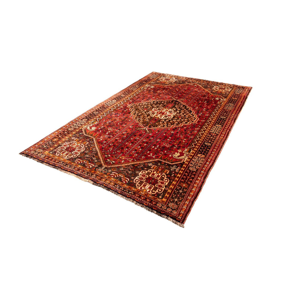 Tapis persan - Nomadic - 250 x 160 cm - rouge foncé