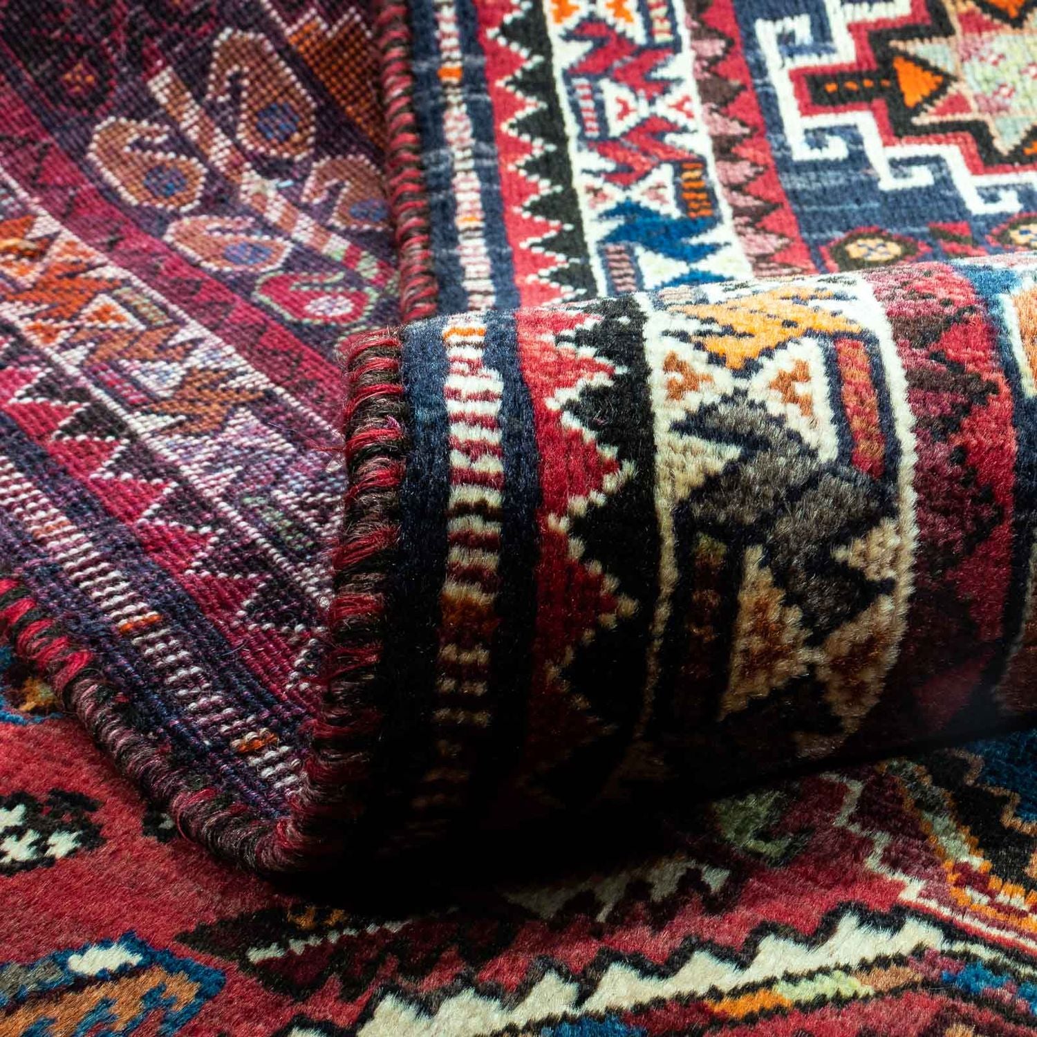 Tapis persan - Nomadic - 282 x 165 cm - rouge foncé