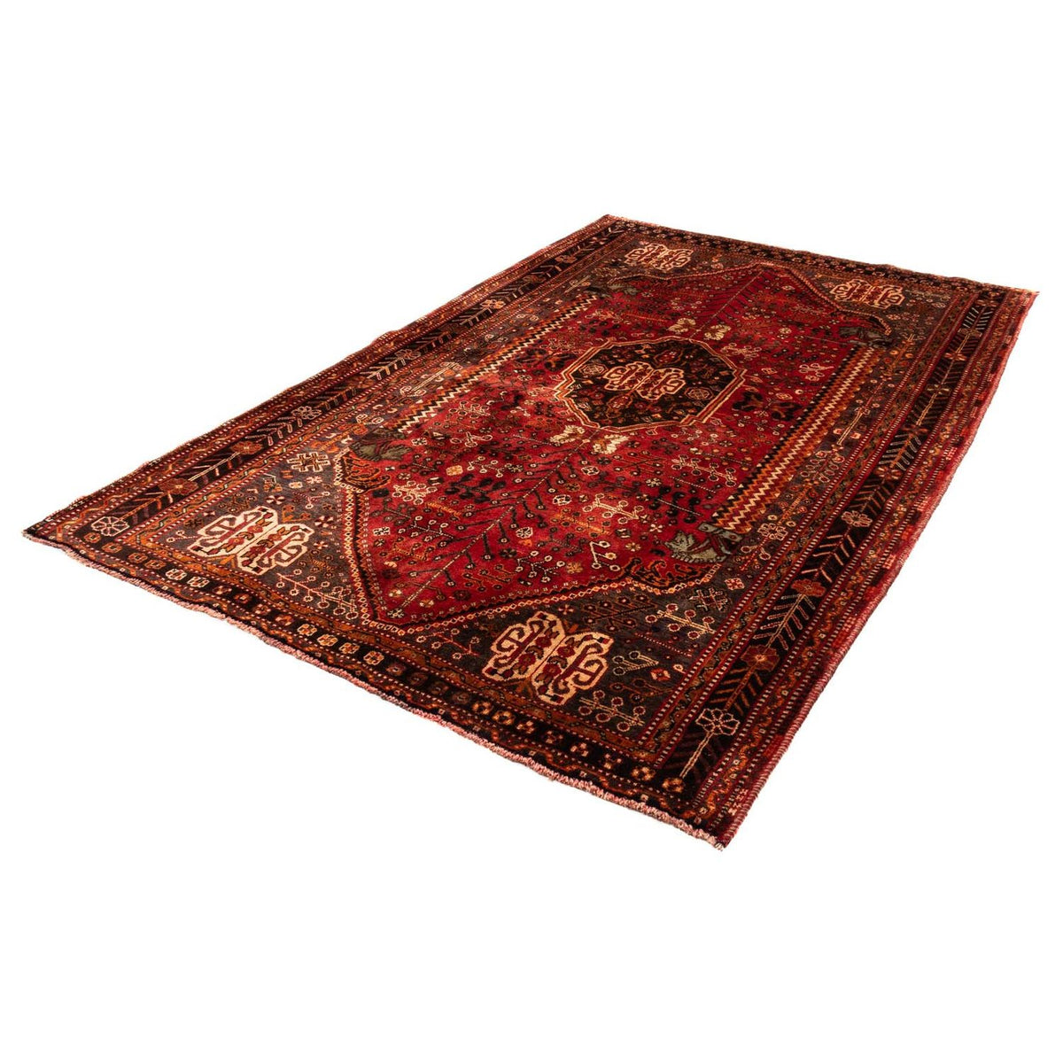 Tapis persan - Nomadic - 253 x 160 cm - rouge foncé