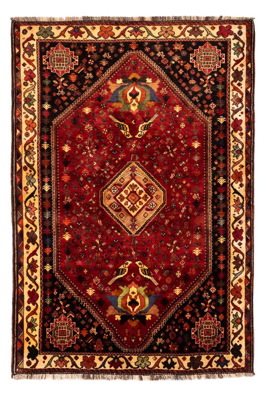 Tapis persan - Nomadic - 270 x 180 cm - rouge foncé