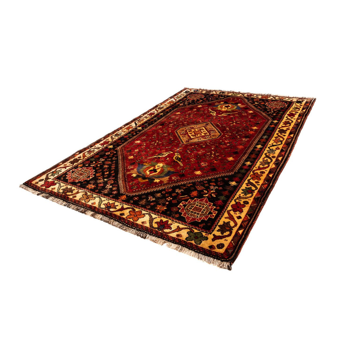 Tapis persan - Nomadic - 270 x 180 cm - rouge foncé