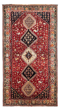 Tapis persan - Nomadic - 285 x 160 cm - rouge foncé
