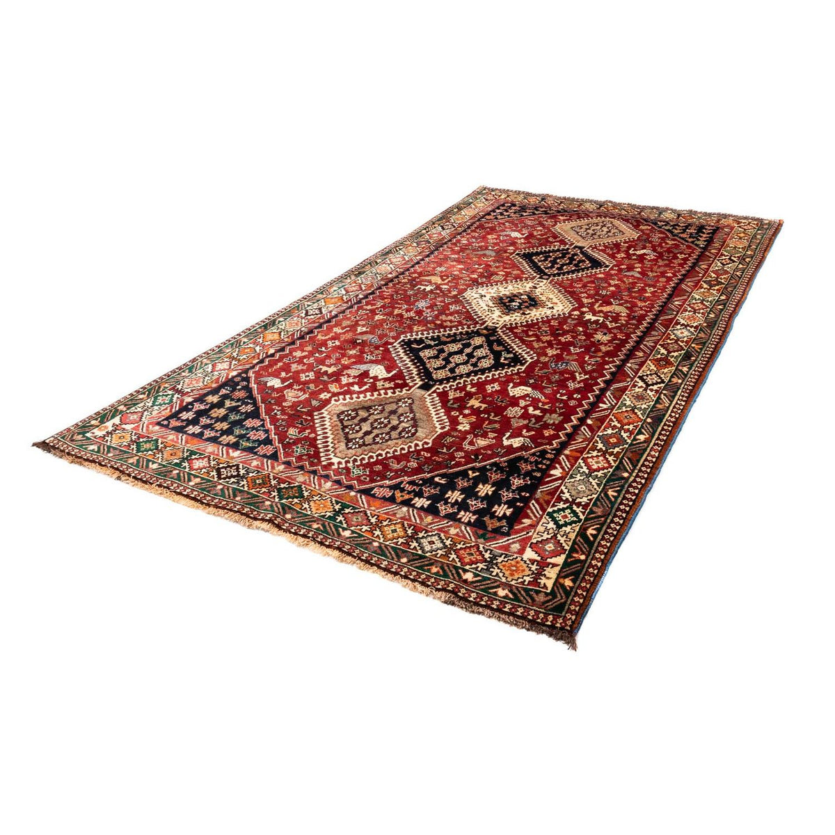 Tapis persan - Nomadic - 285 x 160 cm - rouge foncé
