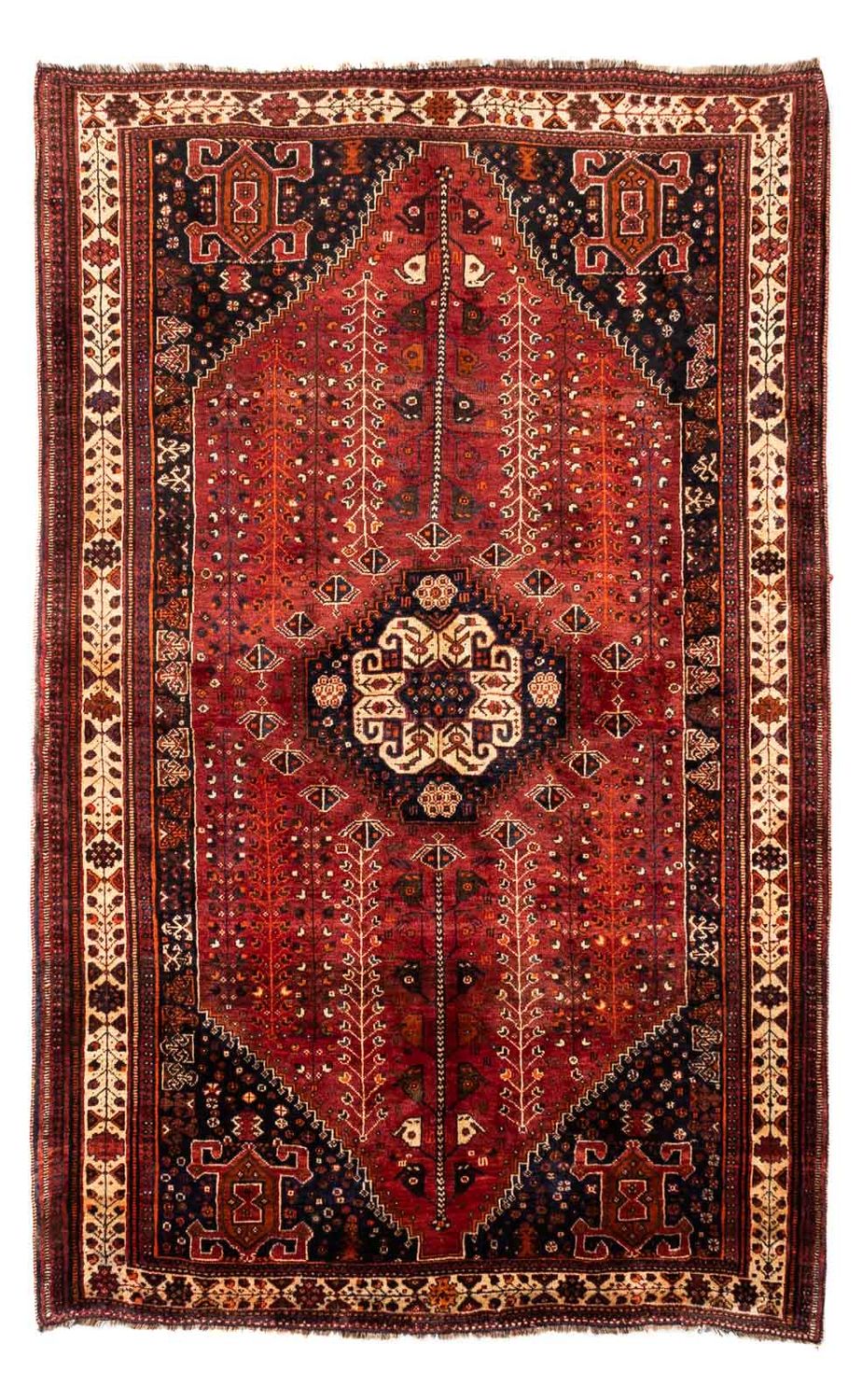 Tapis persan - Nomadic - 258 x 163 cm - rouge foncé