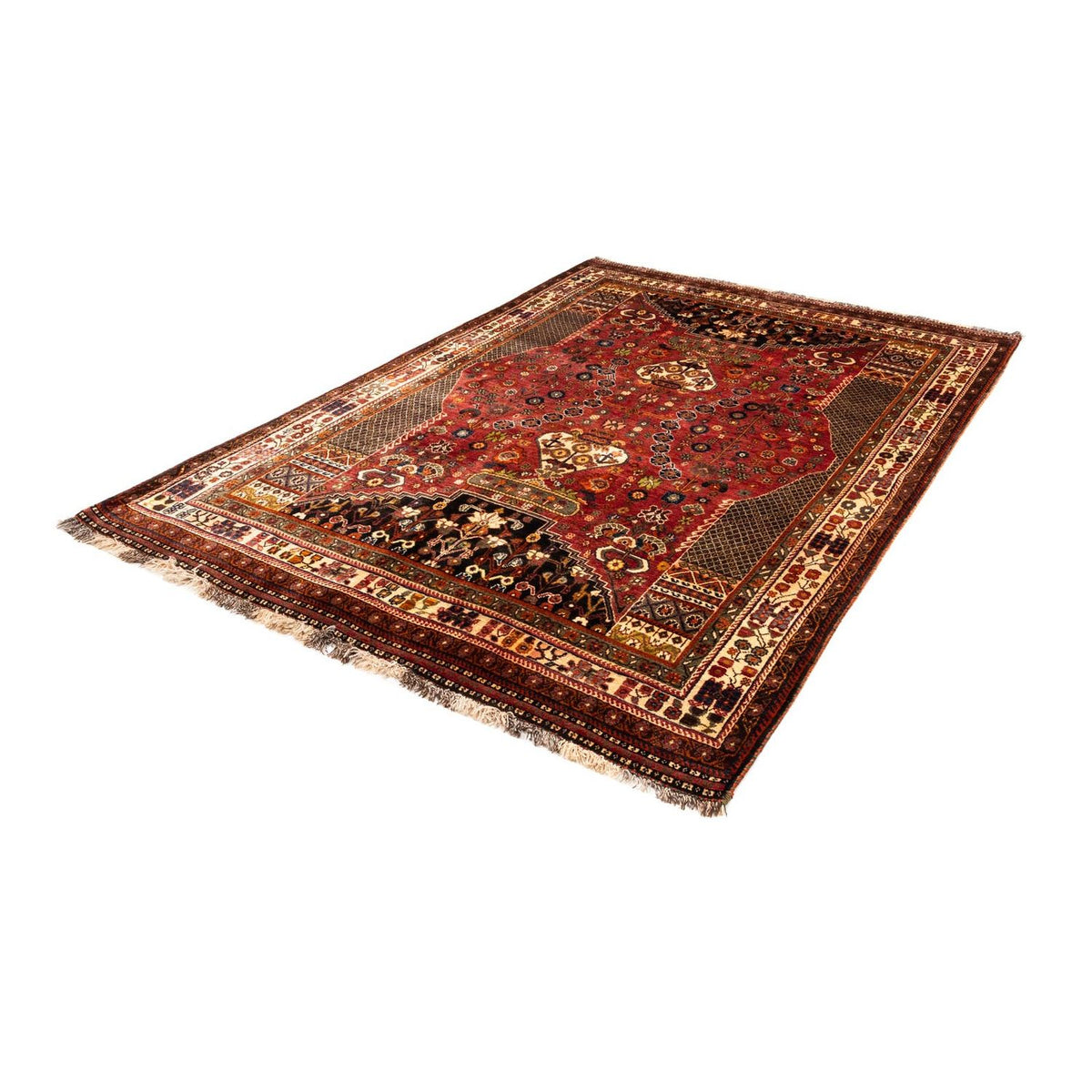 Tapis persan - Nomadic - 243 x 170 cm - rouge foncé