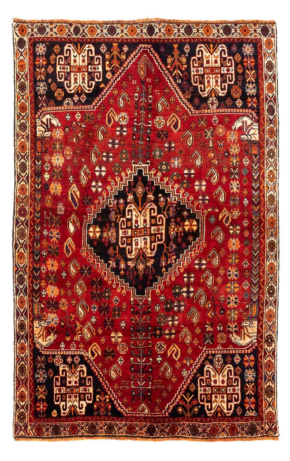 Tapis persan - Nomadic - 247 x 153 cm - rouge foncé