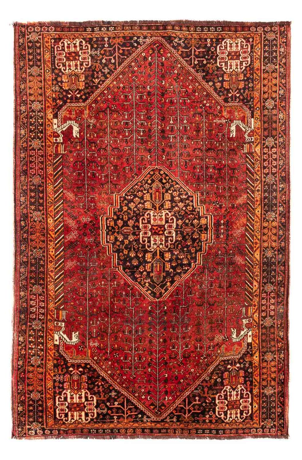 Tapis persan - Nomadic - 240 x 158 cm - rouge foncé