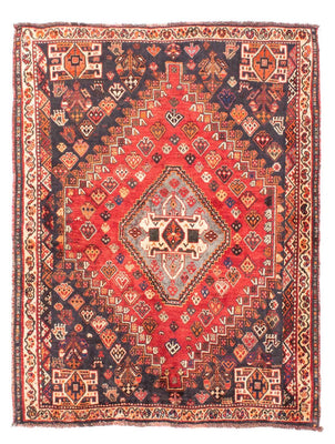 Tapis persan - Nomadic - 150 x 120 cm - rouge foncé