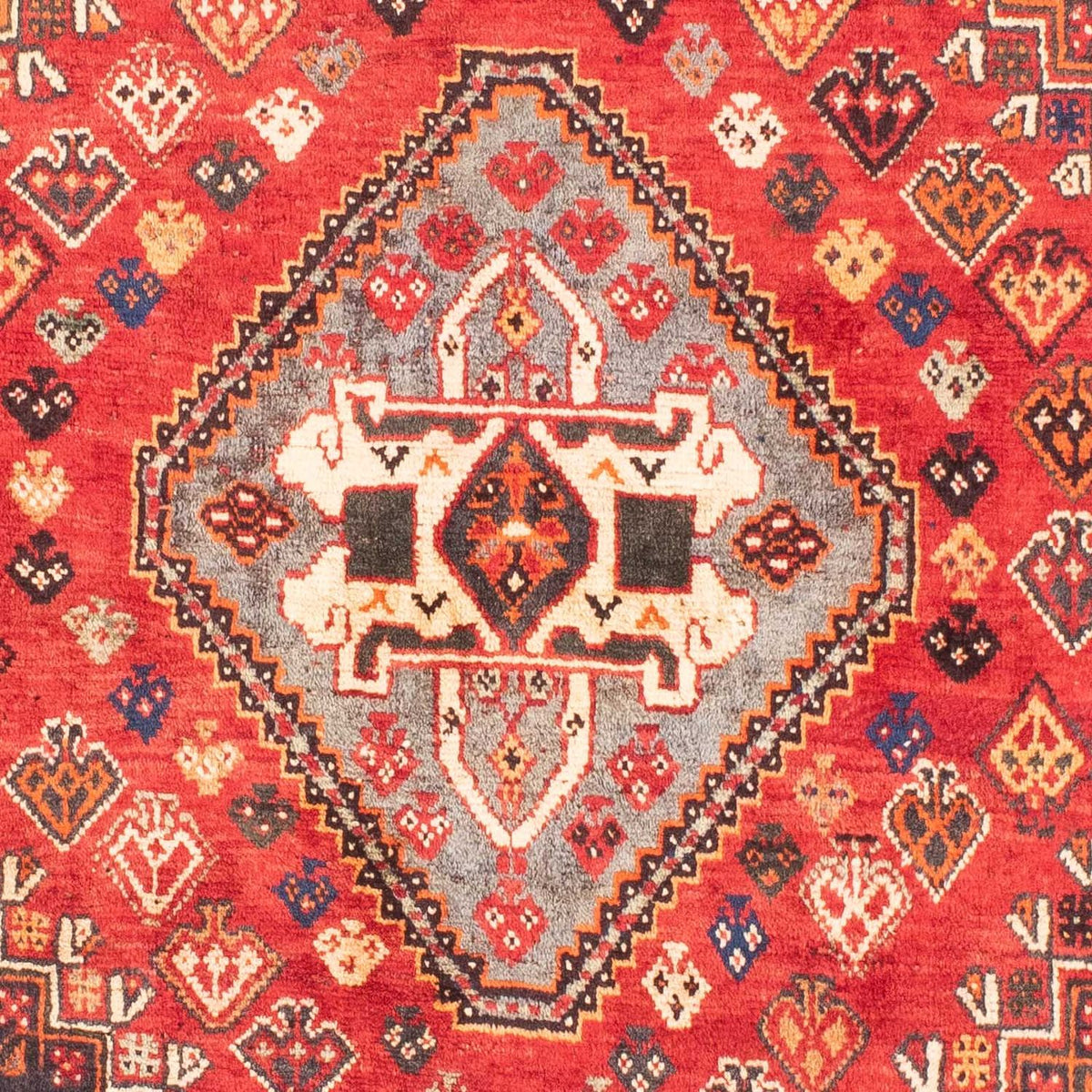 Tapis persan - Nomadic - 150 x 120 cm - rouge foncé