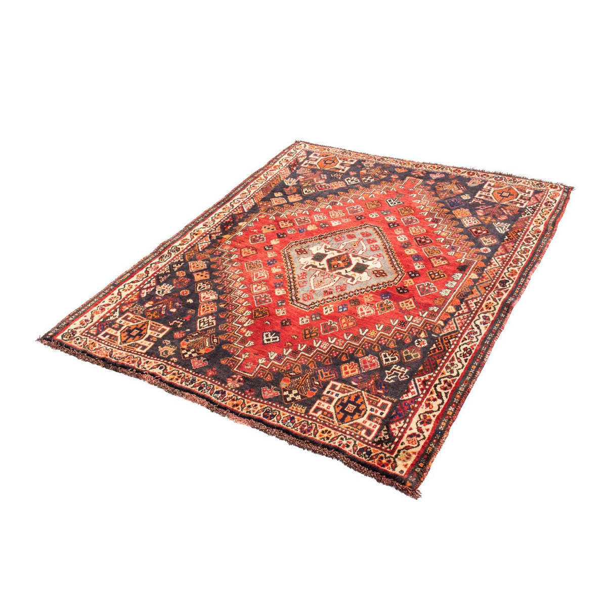 Tapis persan - Nomadic - 150 x 120 cm - rouge foncé