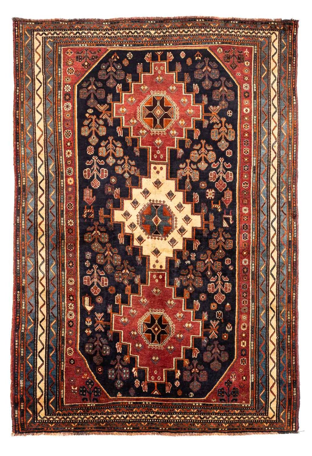 Tapis persan - Nomadic - 246 x 160 cm - bleu foncé