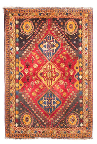 Tapis persan - Nomadic - 175 x 120 cm - rouge foncé