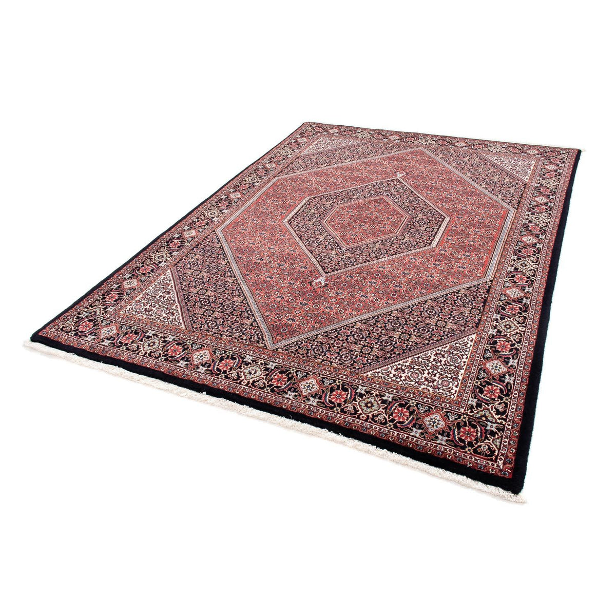 Tapis persan - Bidjar - 238 x 169 cm - bleu foncé