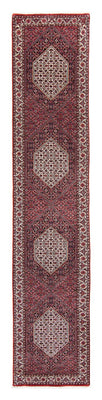 Tapis de couloir Tapis persan - Bidjar - 415 x 78 cm - rouge foncé