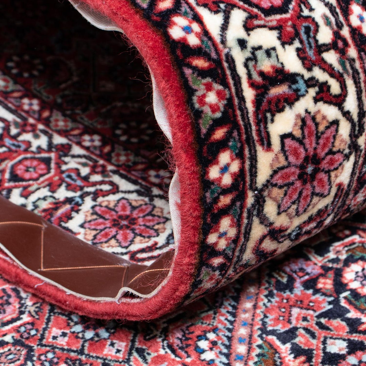 Tapis de couloir Tapis persan - Bidjar - 415 x 78 cm - rouge foncé